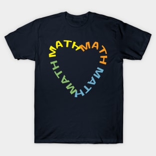 Math Heart Text White T-Shirt